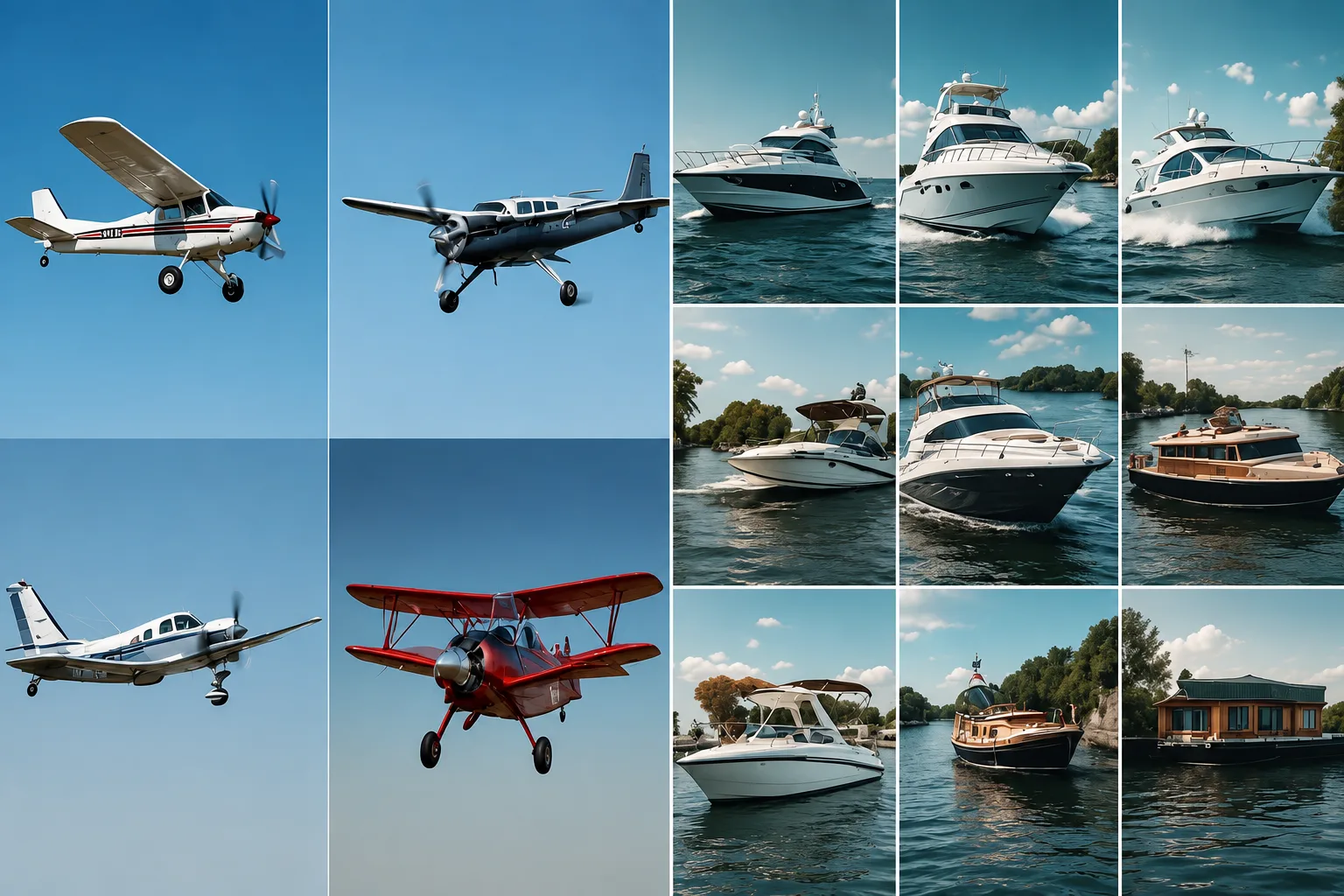Private aircraft and luxury pleasure craft